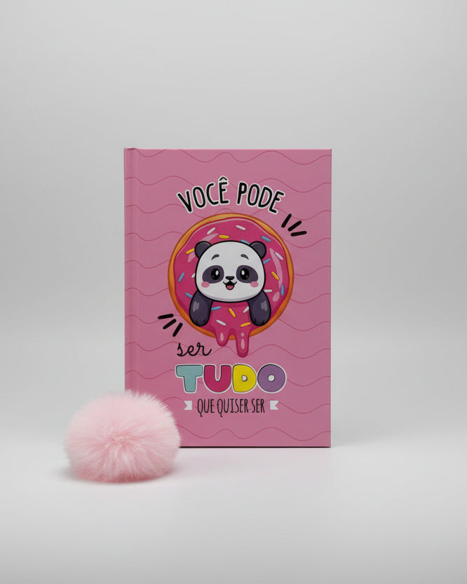 CADERNO BICHINHOS COM POMPOM TAM A5