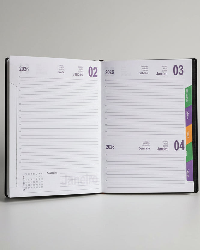 AGENDA 2026 COM DIVISÓRIAS DE MESES