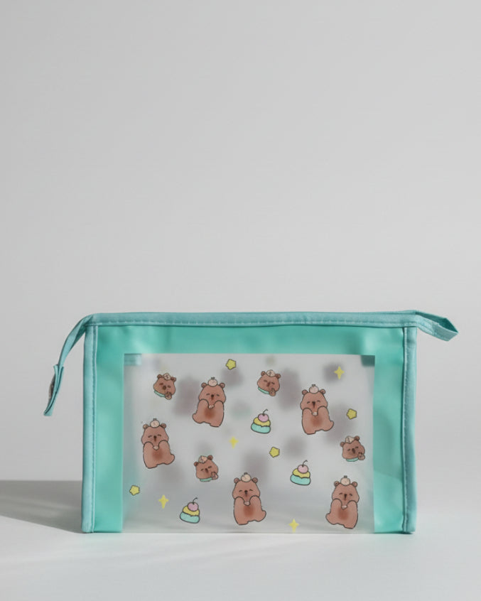 NECESSAIRE PLÁSTICA  COM ALÇINHA CAPIVARA