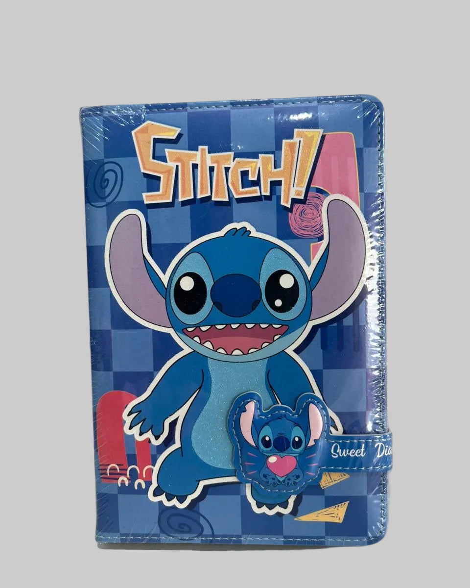 AGENDA E DIÁRIO STITCH COM FECHO MAGNÉTICO