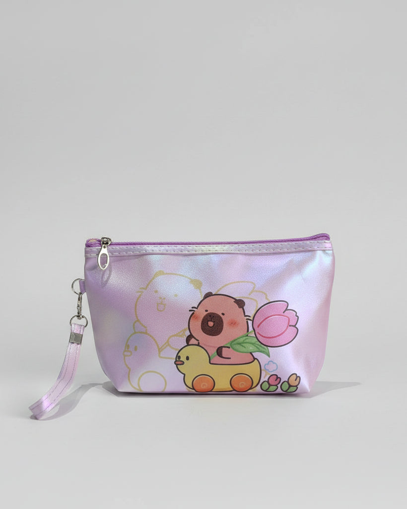 NECESSAIRE HOLOGRÁFICA COM ALÇINHA CAPIVARA