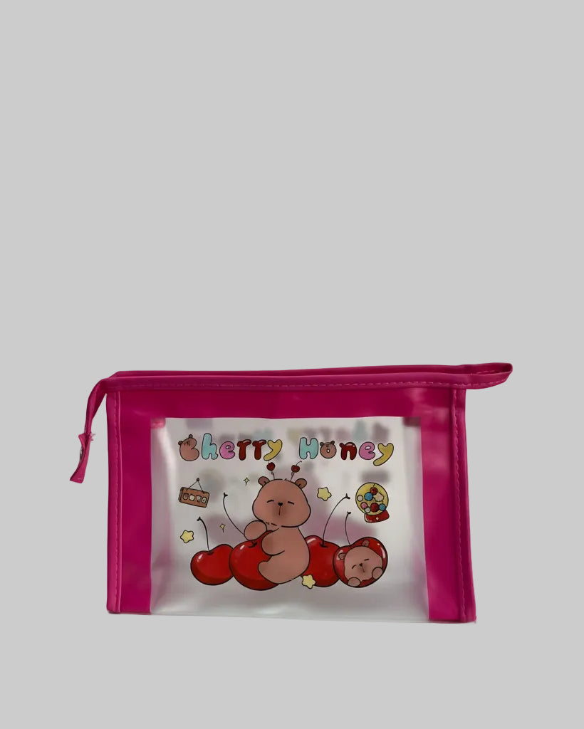 NECESSAIRE PLÁSTICA  COM ALÇINHA CAPIVARA