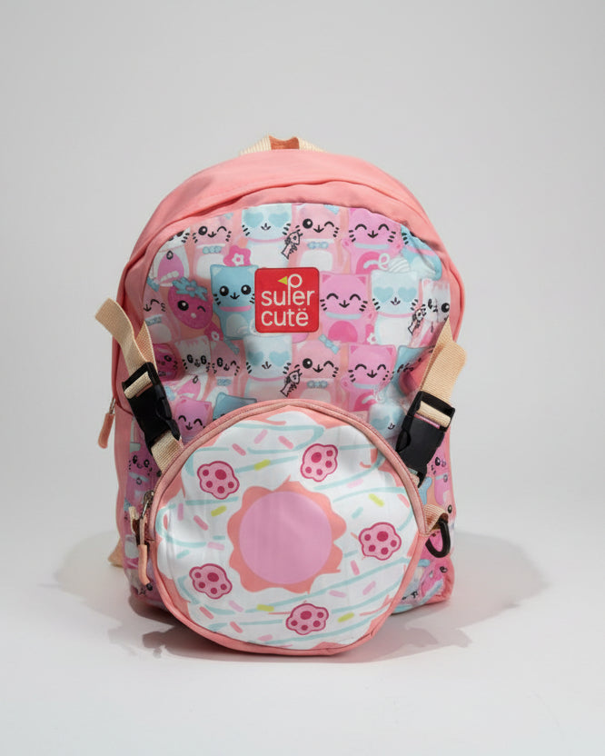 Mochila Infantil com Bolsinha e Bolsos Laterais