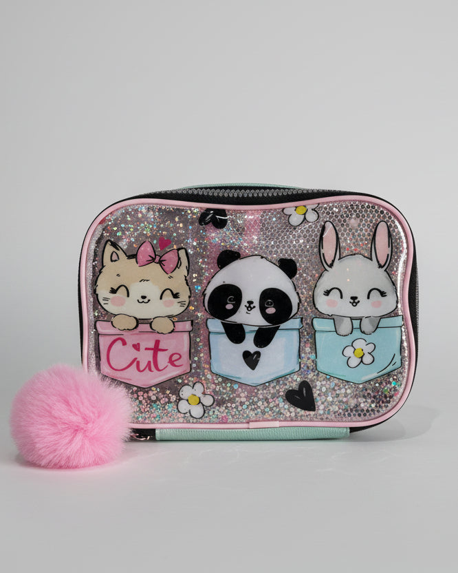 ESTOJO BOX COM POMPOM