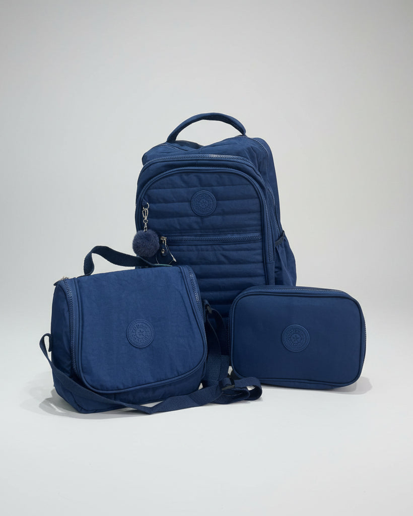 KIT MOCHILA ESTOJO E LANCHEIRA TERMICA