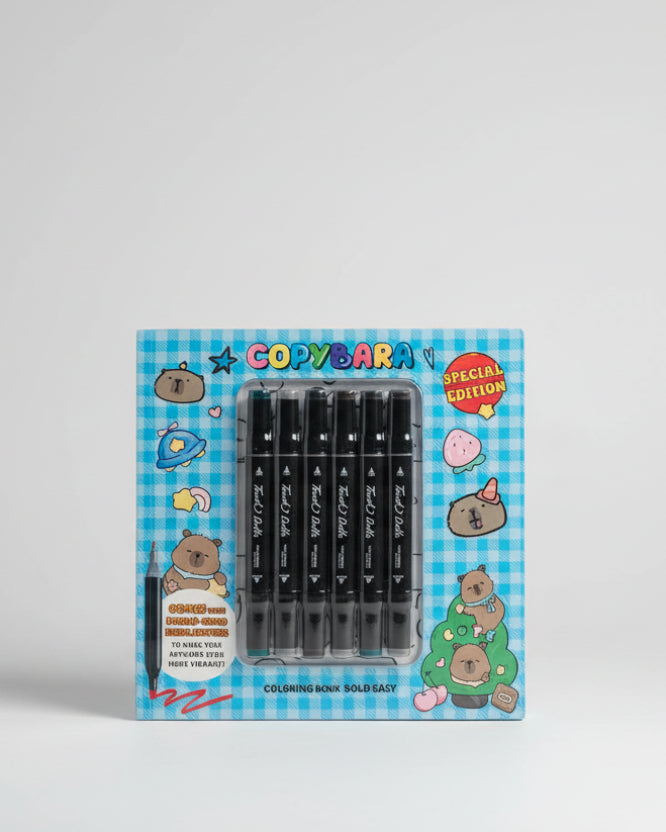 KIT PINTURA CAPIVARA COM 06 CANETAS TOUCH